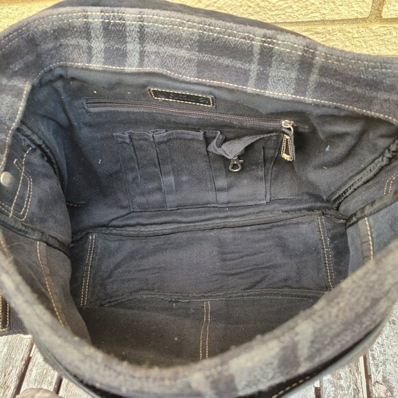 Fossil 54 big messenger/ laptop tweed and leather bag - Picture 9 of 11